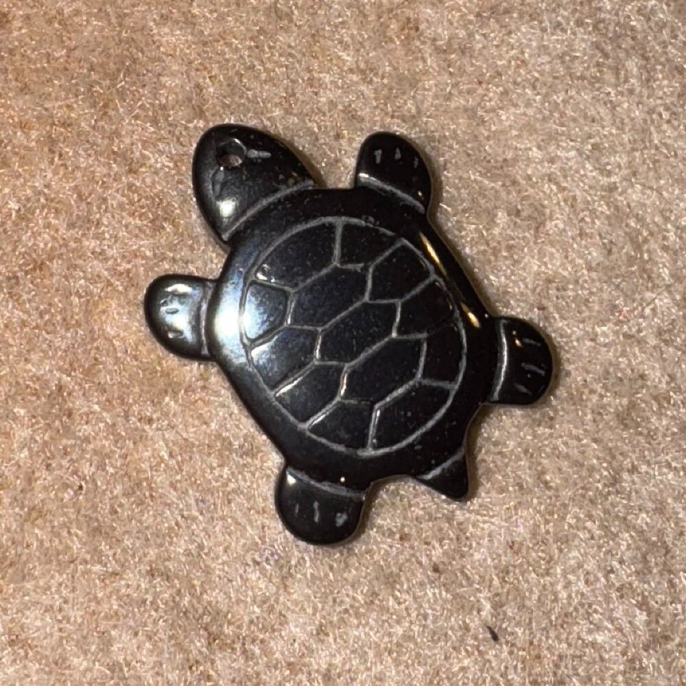 Hematite Turtle Pendant